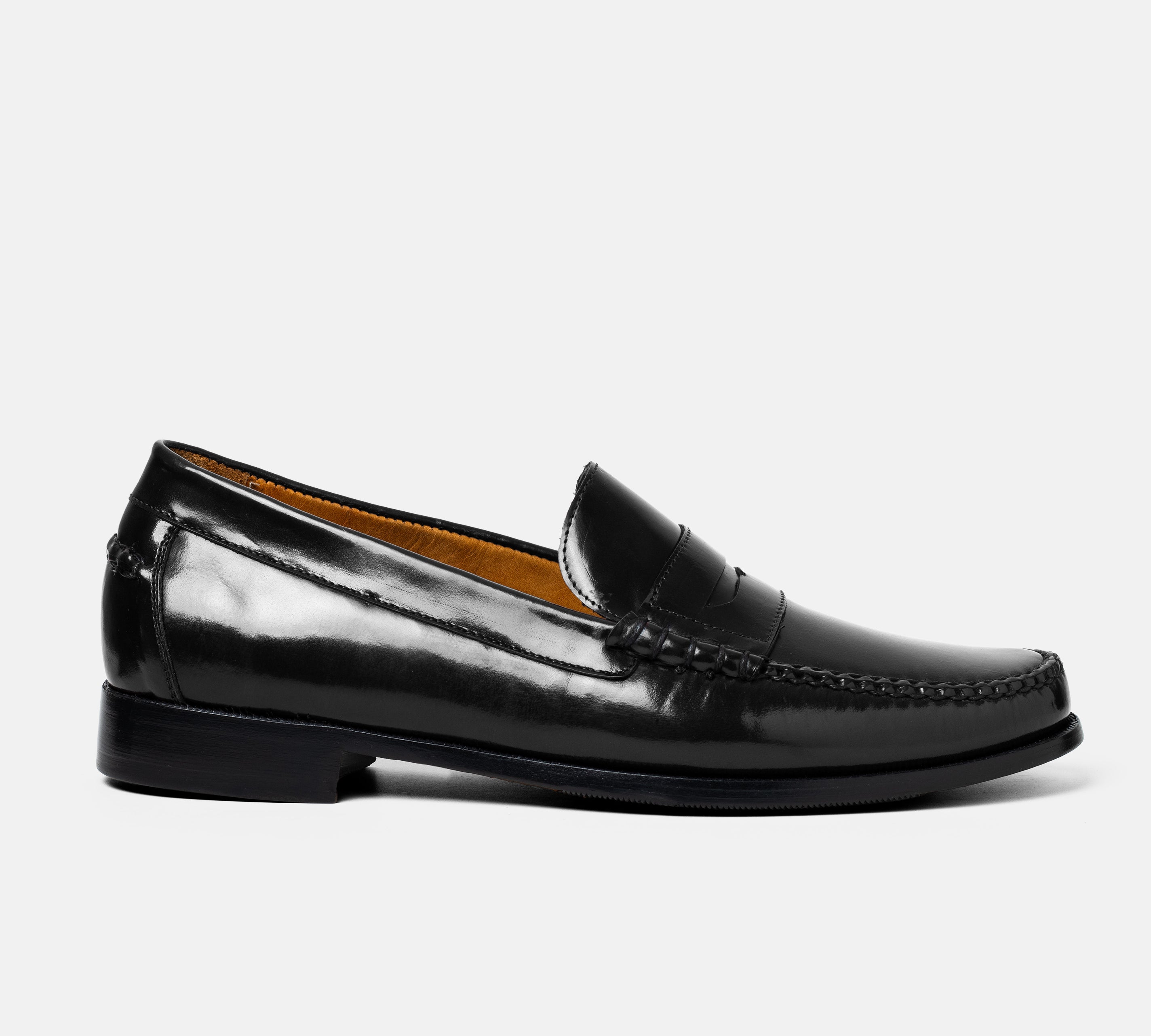 MORTERO penny loafer negro segunda vista frontal

