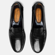 MORTERO loafer de vestir negro vista superior piel brillante
