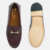 ALBA zapato horsebit loafer mujer burgundy vista superior comodidad sin tacón
