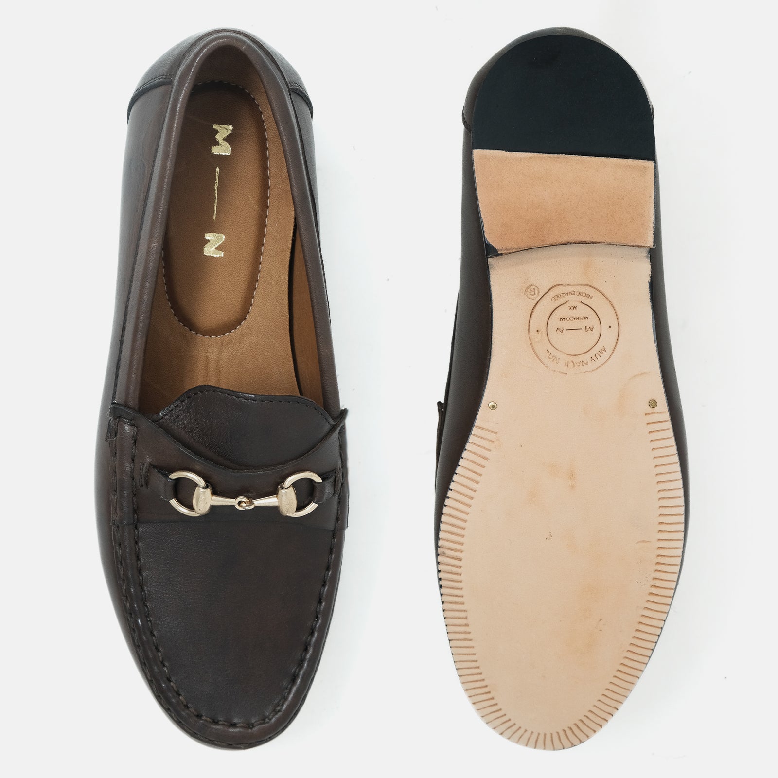 ALBA zapato horsebit loafer mujer café vista superior buen gusto bien hecho México
