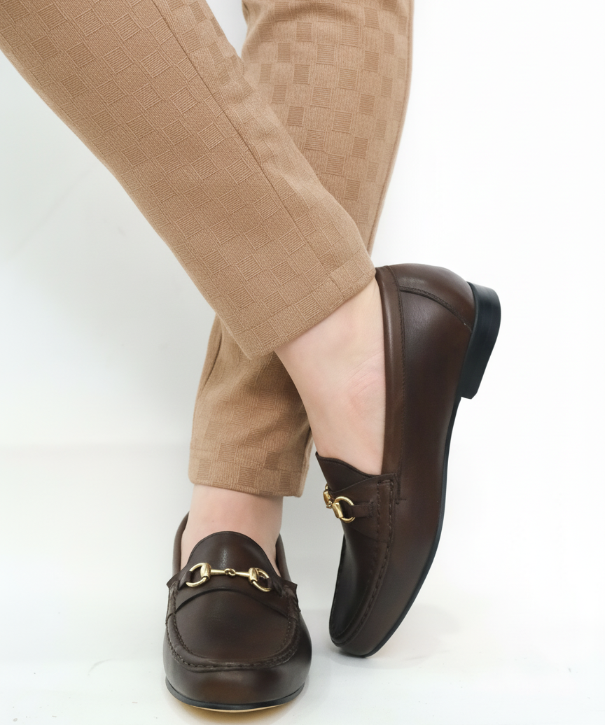 ALBA horsebit loafer mujer café vista trasera suela flexible artesanal
