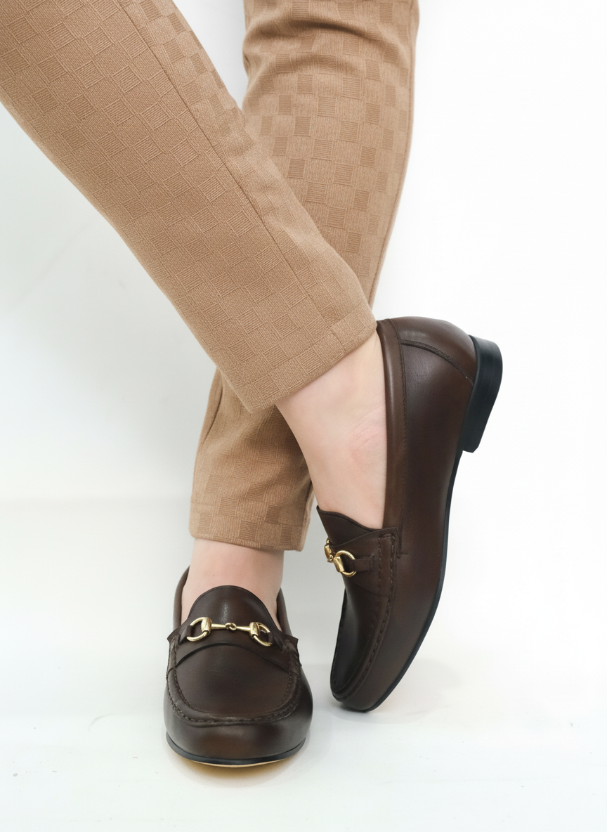 ALBA horsebit loafer mujer café vista trasera suela flexible artesanal
