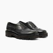 BERZA zapato oxford brogue negro vista superior detalle brogue
