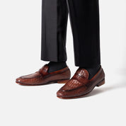 BOCETO mocasín london vista lateral piel genuina suela cuero
