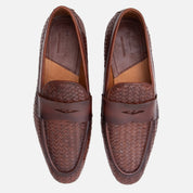 BOCETO zapato mocasín london vista superior construcción artesanal
