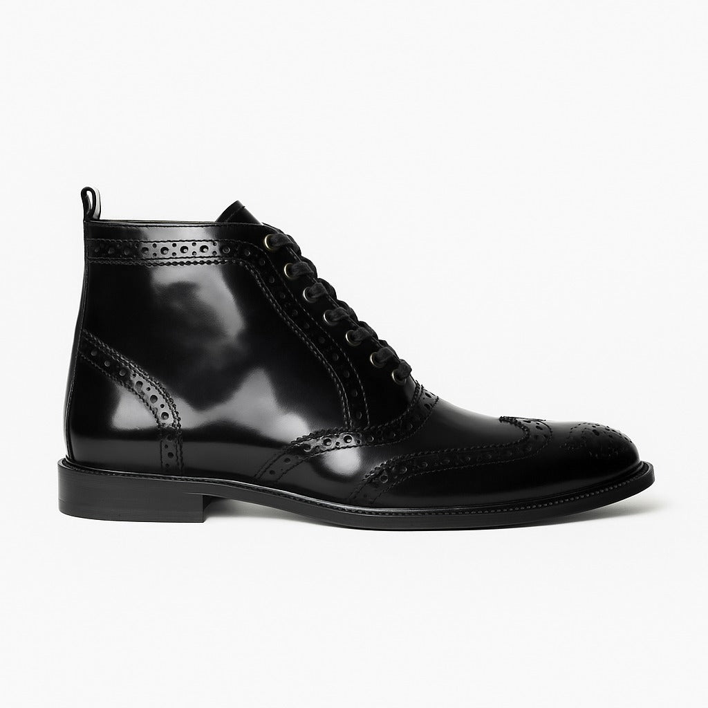 CATRIN brogue botín negro vista completa ideal traje reuniones importantes
