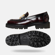 CATRINA zapato mocasín mujer burgundy vista superior artesanal
