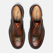 FOLKLORE zapato oxford brogue mujer london azul vista superior detalle
