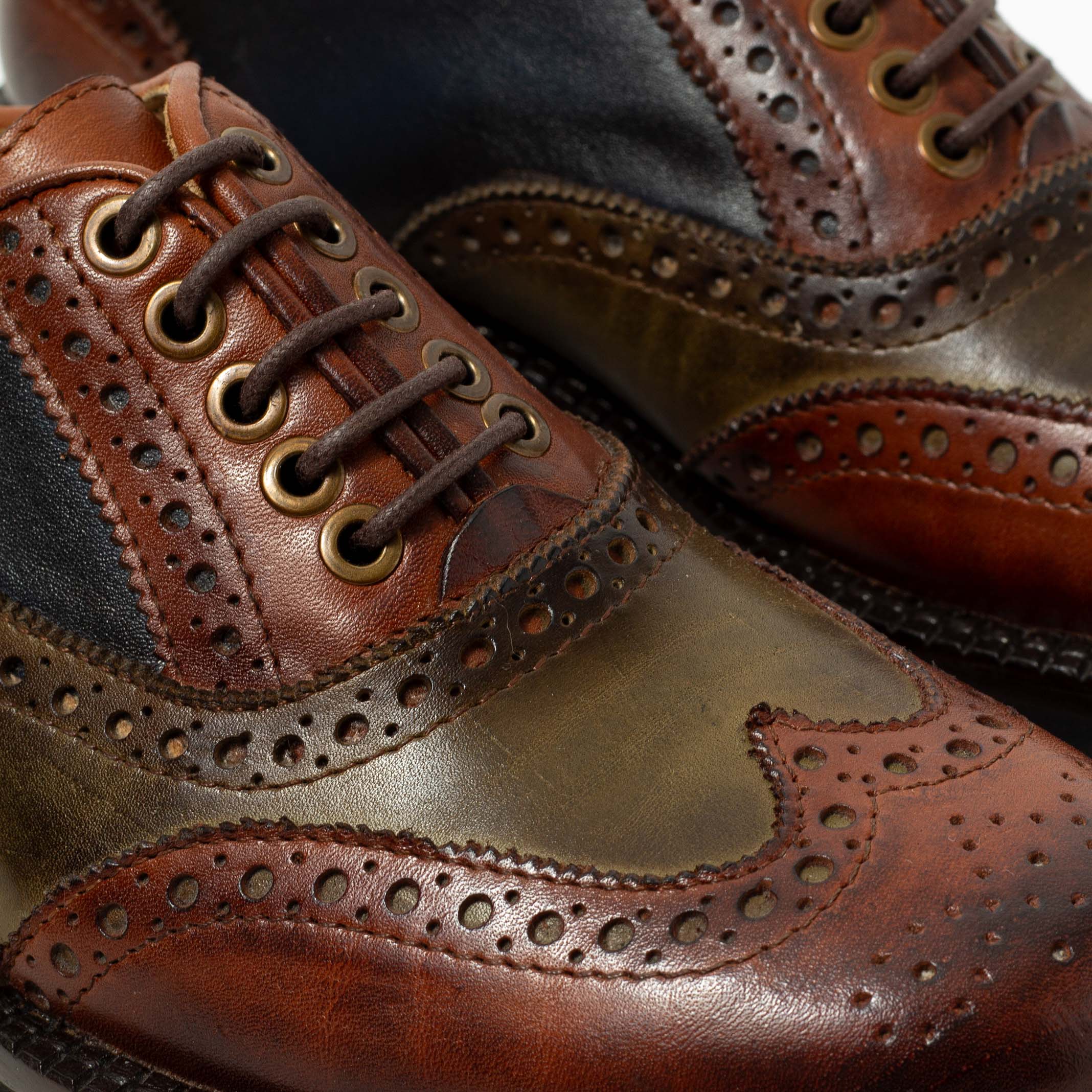 FOLKLORE oxford brogue mujer london azul detalle artesanal mexicano
