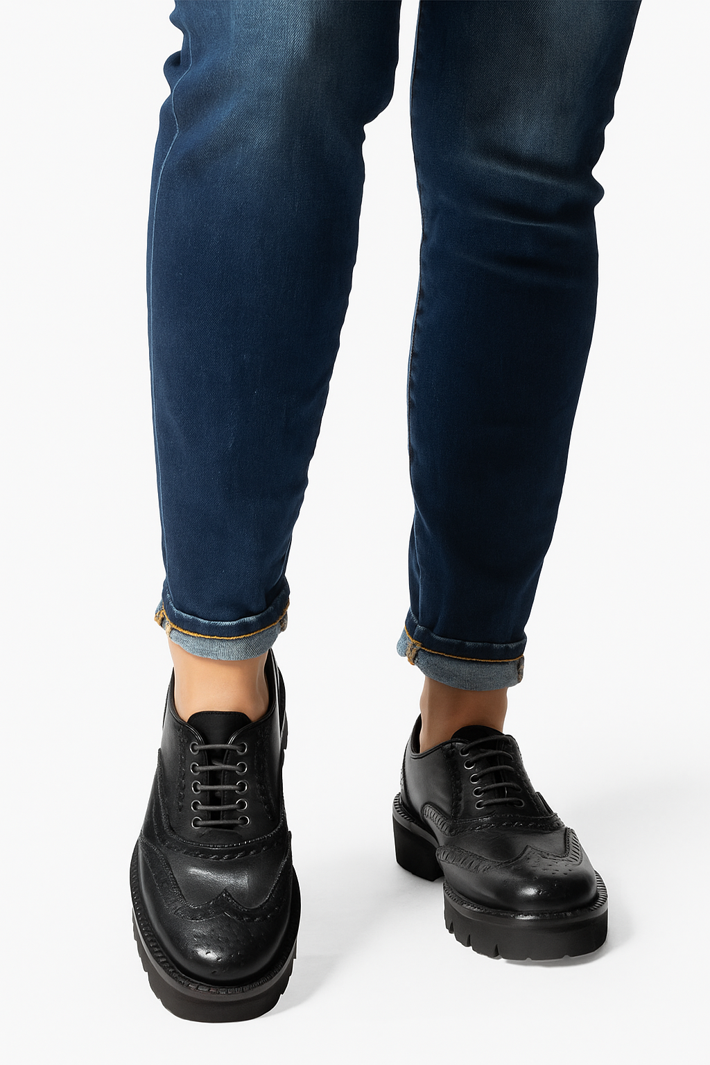 FOLKLORE zapato oxford brogue mujer negro detalle artesanal mexicano

