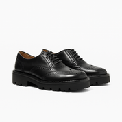 FOLKLORE oxford brogue mujer negro vista lateral suela ligera
