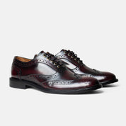 JUNCAL oxford brogue burgundy vista trasera artesanal México
