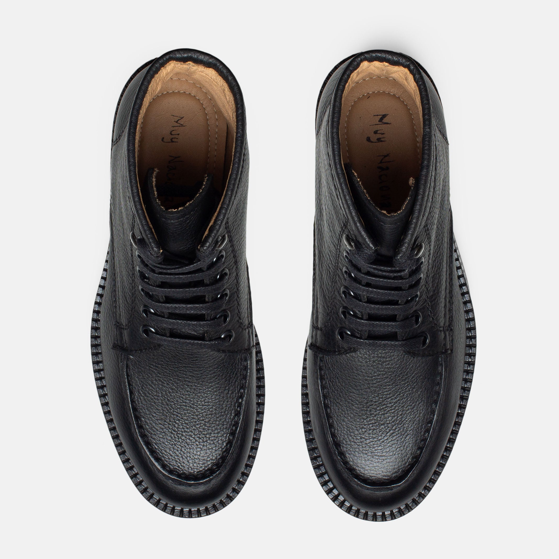 PETATERA bota mujer negro vista superior silueta limpia contemporánea
