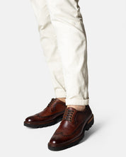 REBOZO brogue marrón vista lateral suela ultraligera grip dentado
