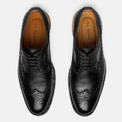 REBOZO zapato brogue negro vista superior detalles calados británico mexicano
