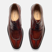 SABRA zapato derby marrón vista superior piel grano suave
