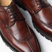 SABRA zapato derby marrón vista superior piel grano suave
