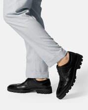 SABRA derby negro vista lateral hecho a mano México Feather Walk
