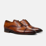 Oxford Formal Caramel Hecho a Mano México SOTOL Vista Lateral | Muy Nacional