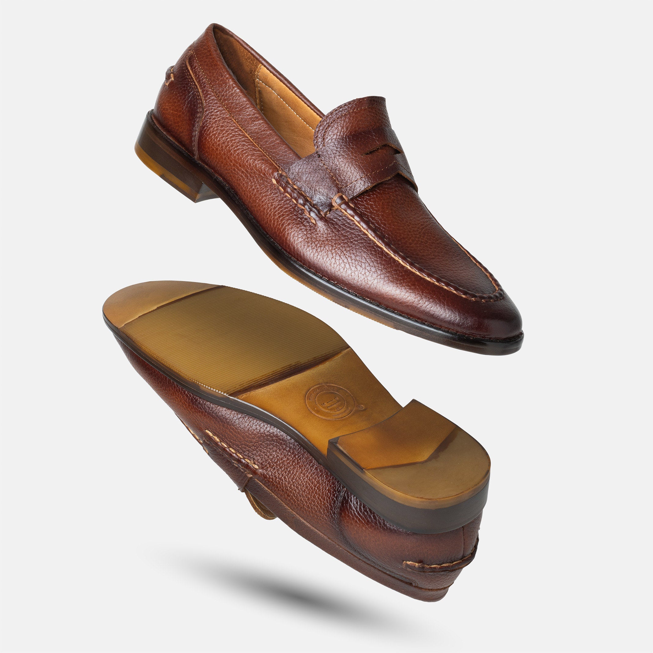 TENANGO penny loafer marrón detalle construcción artesanal México
