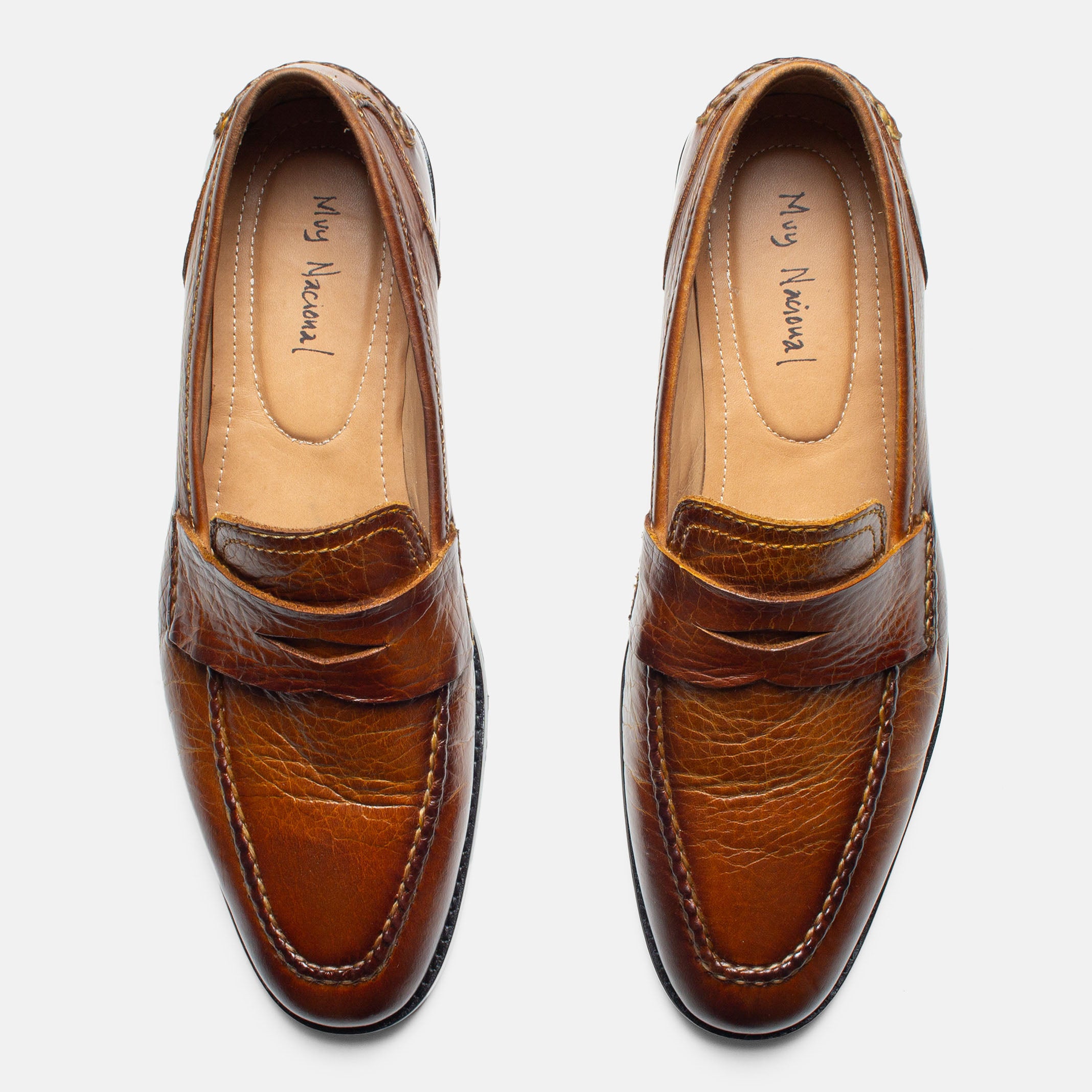 TENANGO mocasín penny loafer miel vista superior forro vegetal
