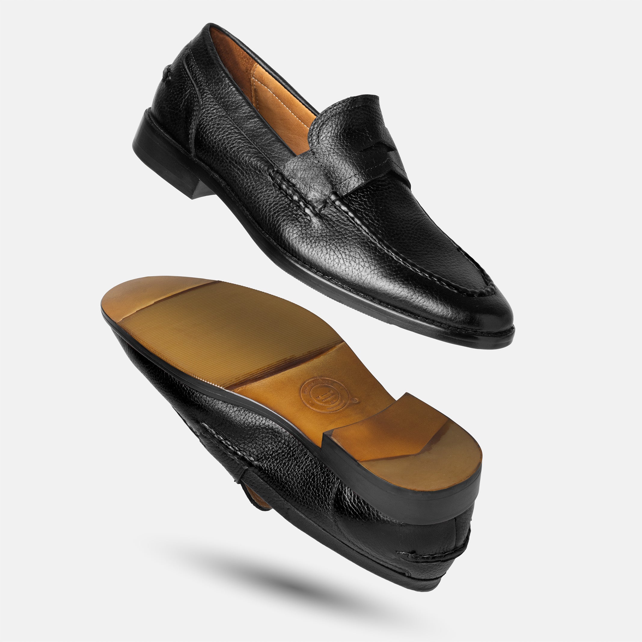 TENANGO penny loafer negro detalle bordado artesanal hecho a mano México
