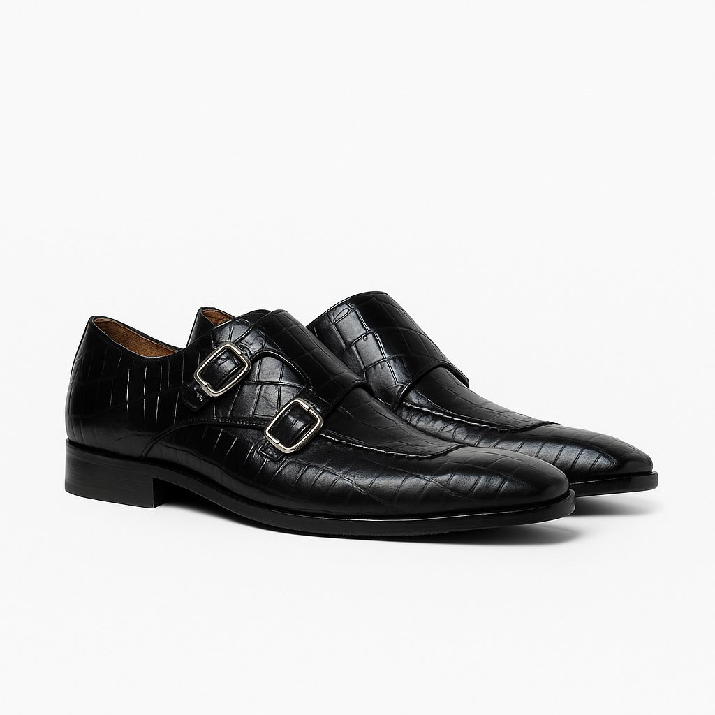 TOBALA monkstrap doble grabado cocodrilo marcar diferencia juntas eventos
