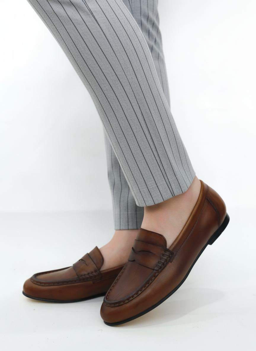 VETA loafer mujer london vista lateral costura a mano acabado pulido
