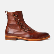 YUTE bota london agujetas cruzadas laterales vista frontal trenzado mexicano
