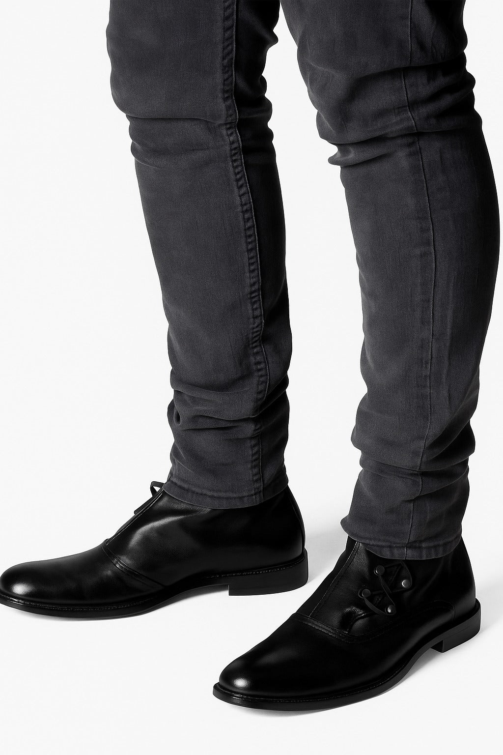 YUTE bota negro vista completa silueta estilizada distinción en cada paso
